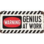 Nostalgic-Art 28007 dikkat – Genius at Work | sac levha | Haengeschild | kapı levhası | dahil, 10 x 20 cm