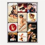 Nostalgic Art Pin-Up Beach Magnet Set