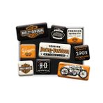 Nostalgic-Art Retro buzdolabı mıknatısları, 9 adet, Harley-Davidson – Orijinal Motorcycles Milwaukee – Motosikletçiler için hediye fikri, mıknatıslı tahta için mıknatıslı set, vintage tasarım