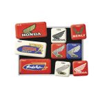Nostalgic-Art Retro buzdolabı mıknatısları, 9 adet, Honda MC – Logo Evolution – Honda aksesuar hayranları için hediye fikri, mıknatıslı tahta için mıknatıslı set, vintage tasarım