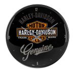 Nostalgic-Art Retro duvar saati, Harley-Davidson Genuine – Motosiklet hayranları için hediye fikri, büyük mutfak saati, dekorasyon için vintage tasarım, çap 31 cm