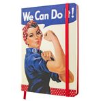 Nostalgic-Art, Retro not defteri, puantiyeli, ABD – We Can Do It – güçlü kadınlar için hediye fikri, Bullet Journal dotted, vintage tasarım, A5