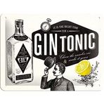 Nostalgic-Art Retro sac levha, 15 x 20 cm, Cin Tonic – Hediye fikri, bar aksesuarı olarak, metal, vintage tasarım