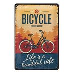 Nostalgic-Art Retro sac levha, 20 x 30 cm, Bicycle – Beautiful Ride – bisikletçiler için hediye fikri, metal, vintage tasarım, sac levha özdeyiş