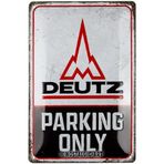 Nostalgic-Art Retro sac levha, 20 x 30 cm, Deutz – Sadece Parking – Traktör hayranları için hediye fikri, metal, vintage tasarım