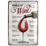 Nostalgic-Art Retro Sac Levha, 20 x 30 cm, World of Wine – Şarap İçenler için Hediye Fikri, Metal, Vintage Tasarım Dekorasyon