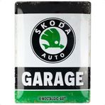 Nostalgic-Art Retro sac levha, 30 x 40 cm, Skoda – Garage Green – Skoda aksesuar hayranları için hediye fikri, orijinal lisanslı ürün (OLP), metal, vintage tasarım, sac levhalar özdeyişler