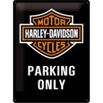 Nostalgic-Art Retro sac levha, Harley-Davidson Parking Only – Motosiklet hayranları için hediye fikri, metal, vintage tasarım, dekorasyon için, 30 x 40 cm