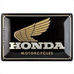 Nostalgic-Art Retro sac levha, Honda – motosiklet tutkunları için hediye fikri, metal, dekorasyon için vintage tasarım, 20 x 30 cm
