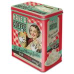 Nostalgic-Art Retro saklama kabı L, Say it 50's – Have A Coffee – Nostalji hayranları için hediye fikri, sac büyük kahve kutusu, vintage tasarım, 3 l