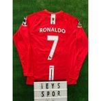 Nostalji Cristiano Ronaldo Manchester United Uzun Kol 2008 Sezonu Retro Kırmızı Renk Forma - XL