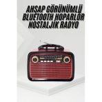 Nostalji Radyo Bluetooth Hoparlör Usb-Sd Kart Giriş Led Fener Işıklı Bataryalı Pilli P203849s550