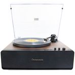 Nostaljik Ahşap Kaplama Pikap 33X45 Plaklar Bass Bluetooth Crownwell Vegas Plus (siyah)