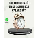 Nostaljik Büyük Boy Metal Masa Saati Bronz Kaplama Ve Yüksek Sesli Alarm Mir73249932