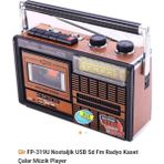 Nostaljik Fp 319U Taşınabilir Hoparlör USB Kart FM Radyo Kaset Teyp Çalar 500W Müzik Player