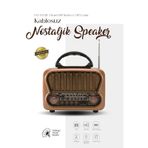 Nostaljik Görünümlü Bluetooth Mp3 Çalar Fm/am/sw Usb Tf Kart Destekli Şarjlı Retro Hoparlör