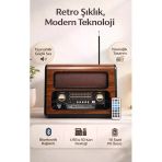 Nostaljik Görünümlü Modern Bluetooth Radyo - 10 Saat Pil Ömürlü