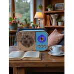 Nostaljik Görünümlü Retro Radyo Tf Kart Bluetooth USB Fm Radyo Destekli Küçük Boy Nostalji Radyo - Mavi