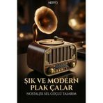 Nostaljik Gramofon Tasarımlı Bluetooth Hoparlör & Plak Çalar Görünümlü Radyo