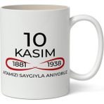 Nostaljik Lezzetler 10 Kasım Mustafa Kemal Atatürk Tasarımlı Kupa Bardak Baskılı Kahve Kupa Bardak Model 9