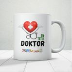 Nostaljik Lezzetler 14 Mart Tıp Bayramı En Tatlı Doktor Baskılı Kupa Bardak - Beyaz - 300 ml