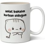 Nostaljik Lezzetler Anlat Bakalım Kurban Olduğum Baskılı Kupa Bardak Baskılı Kahve Kupa Bardak