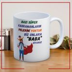 Nostaljik Lezzetler Bazı Kahramanların Pelerini Yoktur Baskılı Babalar Günü Kupa Bardak Kahve Kupa Bardak - Beyaz - 300 ml