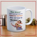 Nostaljik Lezzetler Bazı Süper Kahramanların Pelerini Yoktur Baskılı Babalar Günü Kupa Bardak - Beyaz - 300 ml