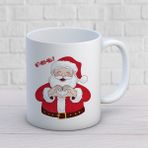 Nostaljik Lezzetler Ho Ho Ho Yazılı Yılbaşı Temalı Hediyelik Baskılı Kupa - Beyaz - 300 ml
