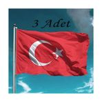 Nostaljik Lezzetler Türk Bayrağı 3 Adet Raşel Türk Bayrağı 70X105 - Kırmızı - Beyaz - Saten