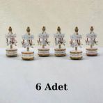 Nostaljik Mini Atlı Karınca 6 Adet Beyaz Gold