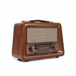 Nostaljik Radyo Gerçek Ahşap Eskitme Bluetooth Hoparlör Mp3 Çalar Müzik Kutusu