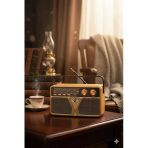 Nostaljik Radyo Görünümlü Bluetooth,Hafıza Kartı,Usb Bellek,Aux Ve Radyo Destekli Hoparlör Ahşap Md-507Bt
