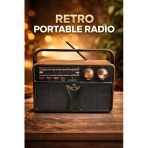 Nostaljik Radyo Görünümlü Bluetooth,Hafıza Kartı,Usb Bellek,Aux Ve Radyo Destekli Hoparlör Siyah (Md-507Bt)