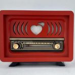 Nostaljik (şarjlı Pil+adaptörlü) Radyo Aşiyan 2 Kırmızı