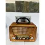 Nostaljik Solar Enerjili Bluetooth Radyo ve Müzik Kutusu - Ahşap - Ceviz