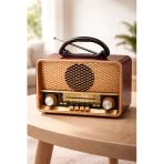Nostaljik Tasarım Bluetooth Hoparlör & Radyo - Hi-Fi Ses Kalitesi - Şarjlı Taşınabilir Müzik Kutusu