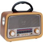 Nostaljik Tasarımlı Bluetooth Mp3 Çalar, Fm Radyo ve Çoklu Bağlantı - Cappuccino