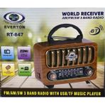Nostaljik Tasarımlı Çok Fonksiyonlu Şarjlı Radyo, Bluetooth, Usb, Sd, Fm - Ahşap - Ceviz