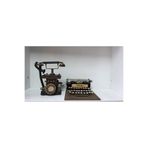 NOSTALJİM Dekoratif Metal Telefon Kumbaralı &dekoratif Metal & Tahta Daktilo
