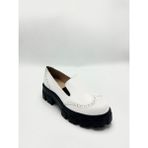Nostra Shoes Shine Deri Kadın Makosen Ayakkabı - Beyaz