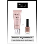 NOTE 3 In 1 Tinted Ton Eşitleyici 50 Spf Krem & Nail Flawless Oje 60 Gentle Fawn - Nude Makyaj Seti