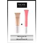 Note Bb Concealer 02 Spf 15 Göz Altı Kapatıcısı & Bb Lip Corrector Dudak Parlatıcısı 02 Pembe Makyaj Seti