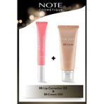 Note Bb Lip Corrector Dudak Parlatıcısı 02 Pembe & Bb Cream 500 Doğal Kapatıcı Spf 15 Bb Krem Makyaj Seti