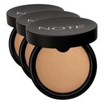 Note Cosmetics Baked Powder 06 Gold Bronze Işıltılı Bitişli Highlighter Toz Yüz Pudrası (3 paketi)