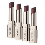 Note Cosmetics Iconic Sheer Lipstick 207 Idol Nemlendirici Parlak Ruj, Kahverengi (4 paketi)