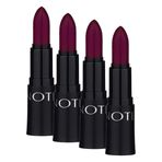 Note Cosmetics Mattemoist Lipstick 308 Brand Mat Bitişli Ruj, Koyu Mor (4 paketi)