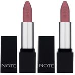 Note Cosmetics Mattever Lipstick 09 First Date Rose Yarı Mat Saten Bitişli Ruj, Pembe Nude (2 paketi)