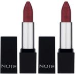 Note Cosmetics Mattever Lipstick 12 Wine Tasting Red Yarı Mat Saten Bitişli Ruj, Mor (2 paketi)