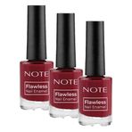 Note Cosmetics Nail Flawless Oje 102 Red Wine, Kırmızı (3 paketi)